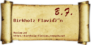 Birkholz Flavián névjegykártya